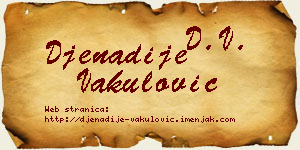 Đenadije Vakulović vizit kartica